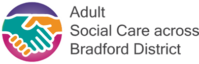 Log for Adult Social Care in Bradford, a drawing of two hands clasped