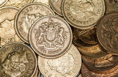 A pile of pound coins